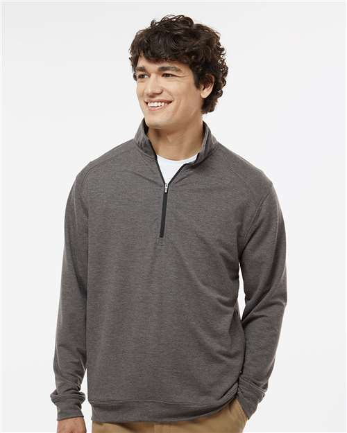 Charcoal Triblend Omega Stretch Quarter-Zip Pullover - 8434