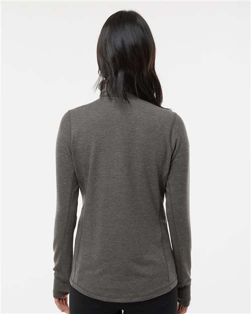 Charcoal Triblend Women’s Omega Stretch Quarter-Zip Pullover - 8433