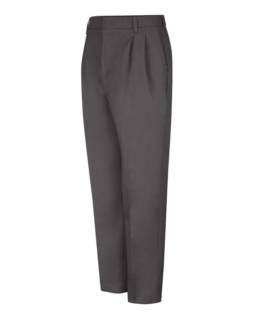 Charcoal - Unhemmed Pleated Twill Slacks - PT38