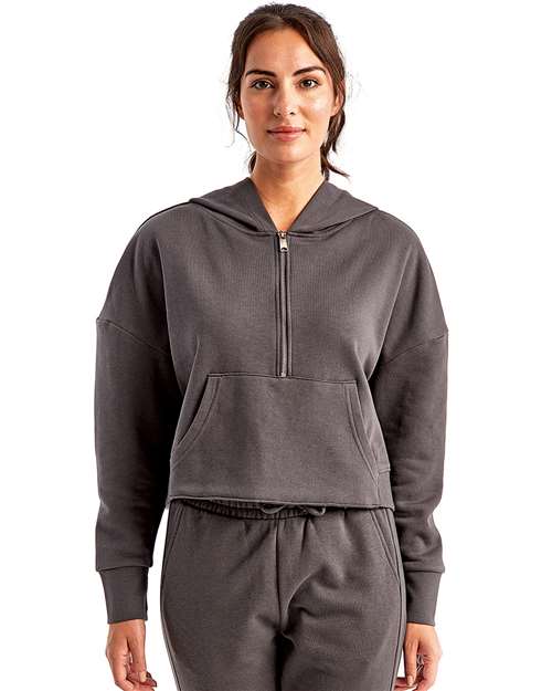 Charcoal Women&#39;s Alice Half-Zip Hooded Sweatshirt - TD077