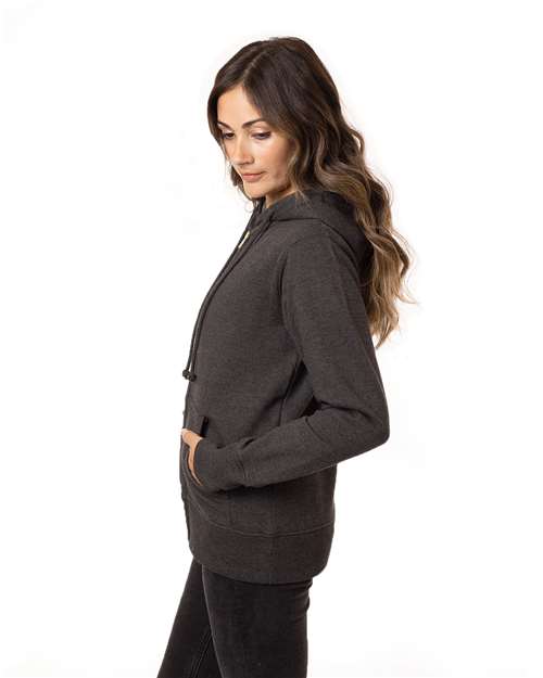 Charcoal Women&#39;s Heathered Full-Zip Hooded Sweatshirt - EC4580