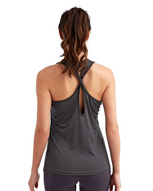 Charcoal Women's Knot Back Venus Tank - TD042