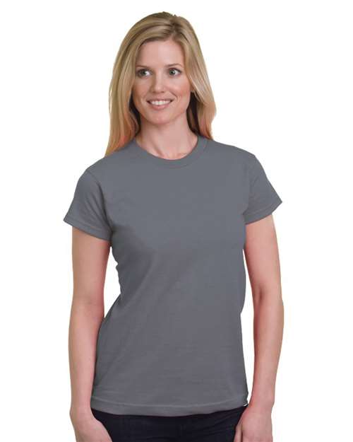 Charcoal Women's USA-Made Fine Jersey T-Shirt - 5850