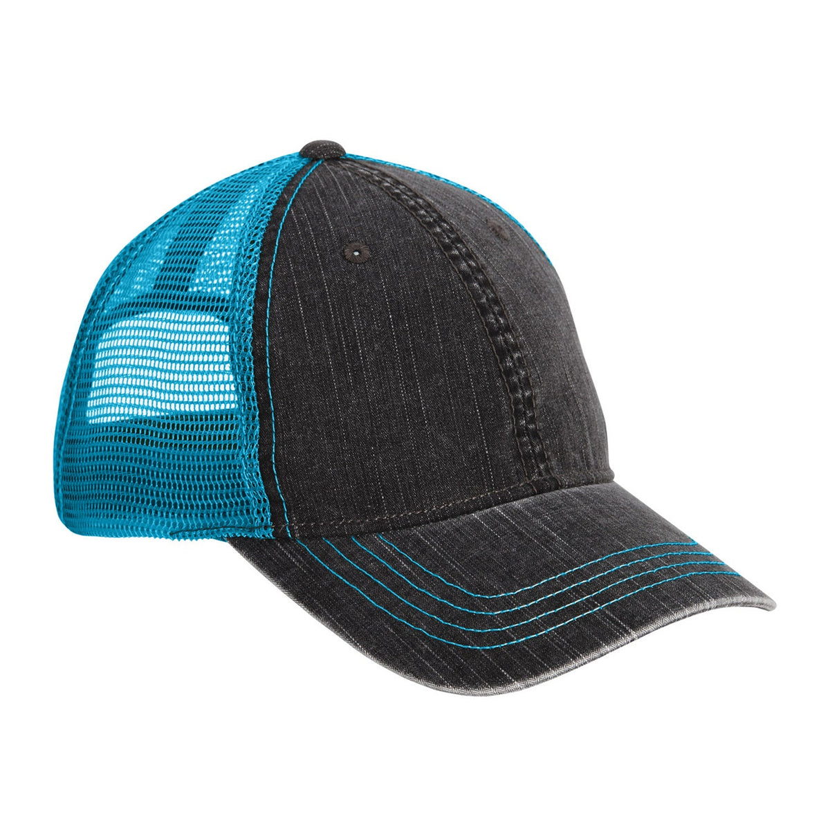 Charcoal/Aqua 6-Panel Herringbone Soft Crown  grouped