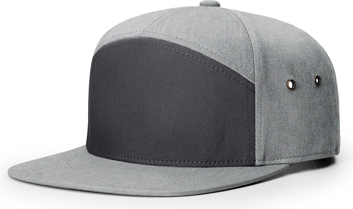 Charcoal/Heather Grey 7 Panel Twill Strapback