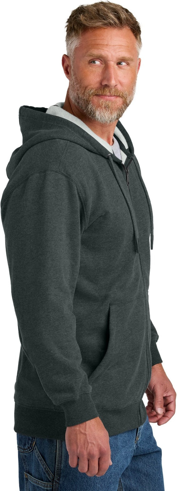 CharcoalHt CornerStone Tough Fleece Full-Zip Hoodie CSF631