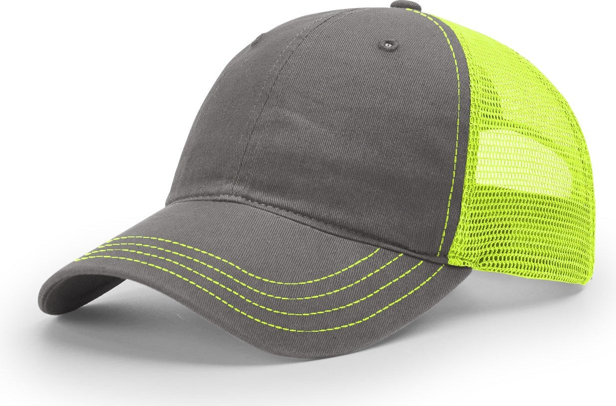 Charcoal/Neon Yellow Garment Washed Trucker