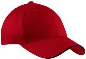 Charcoal/White Port Authority Cotton Twill Sandwich Bill Cap. CP85