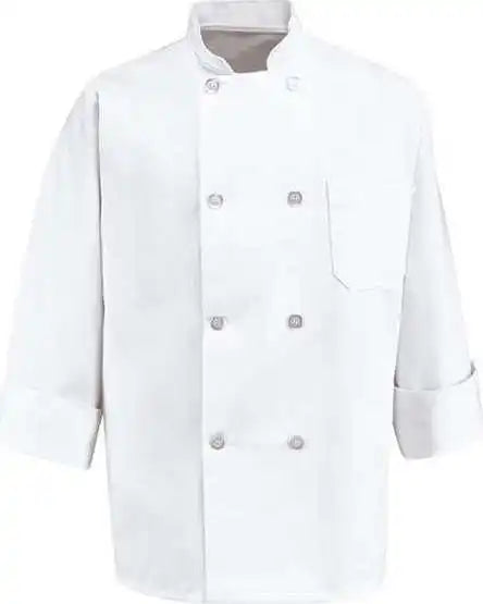 Chef Designs 0403 Eight Pearl Button Coat - White