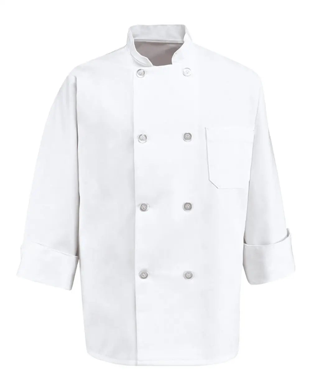 Chef Designs 0403t Eight Pearl Button Coat - Tall Sizes - White / Lt