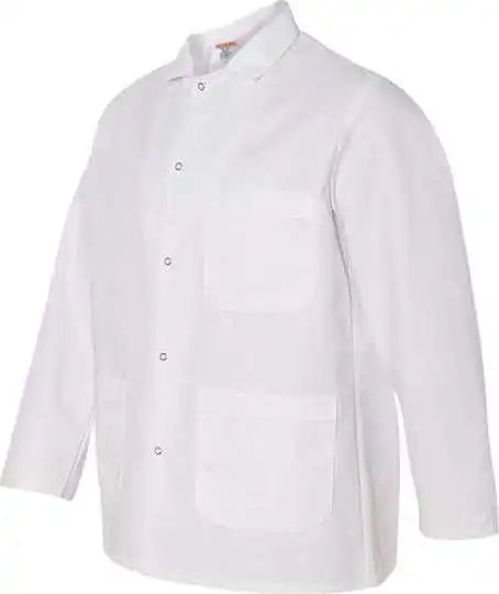 Chef Designs 0406 Gripper Front Short Butcher Coat - White