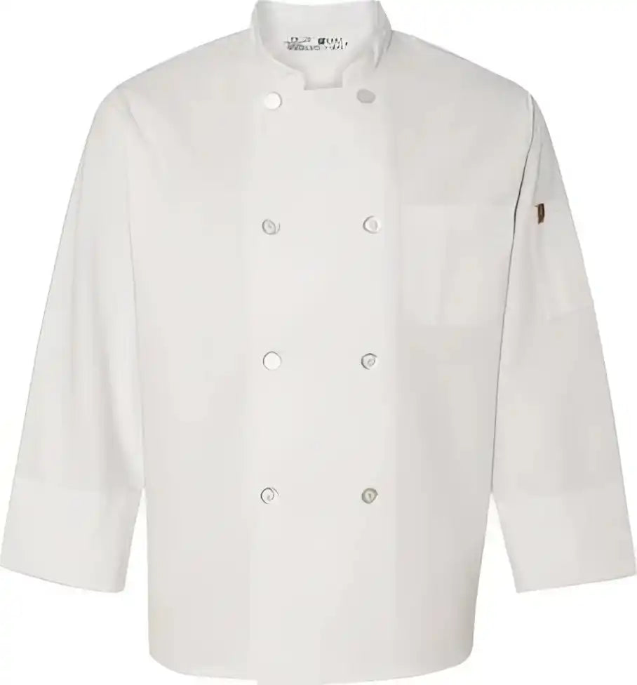 Chef Designs 0413 Button Coat with Thermometer Pocket - White