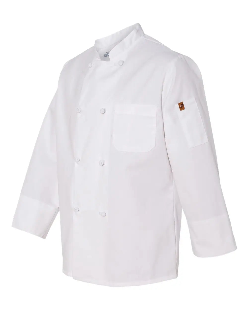 Chef Designs 0414 Eight Knot Button Coat with Thermometer Pocket - White / Adult s