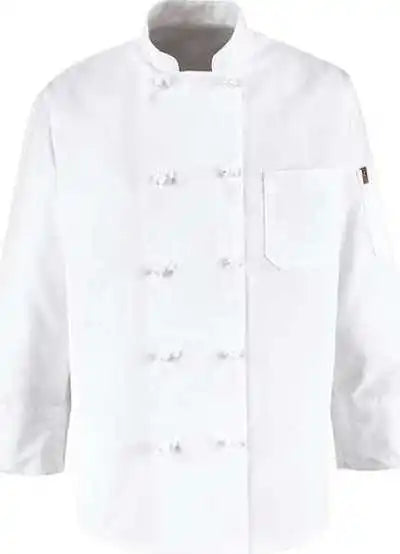 Chef Designs 0421 Ten Knot Button Coat - White