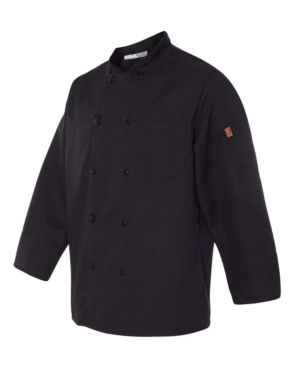 Chef Designs 0425 Ten Pearl Button Black Coat