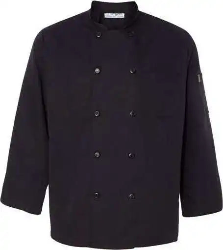 Chef Designs 0425 Ten Pearl Button Black Coat