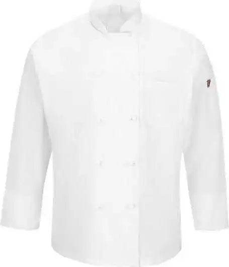 Chef Designs 044x Mimix Ten Knot Button Coat with Oilblok - White