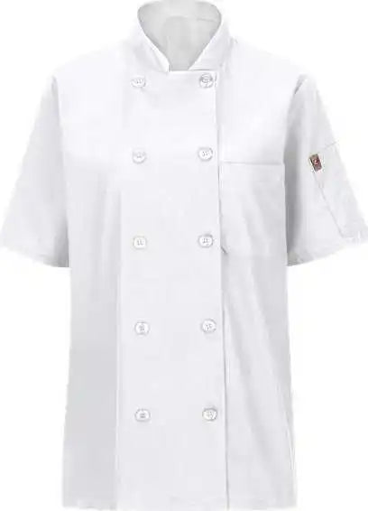 Chef Designs 045x Women’s Mimix Short Sleeve Coat with Oilblok - White