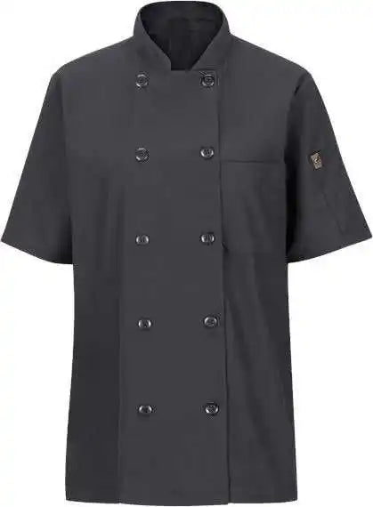 Chef Designs 045x Women’s Mimix Short Sleeve Coat with Oilblok - Charcoal