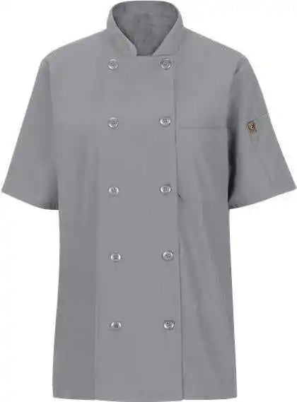 Chef Designs 045x Women’s Mimix Short Sleeve Coat with Oilblok - Gray