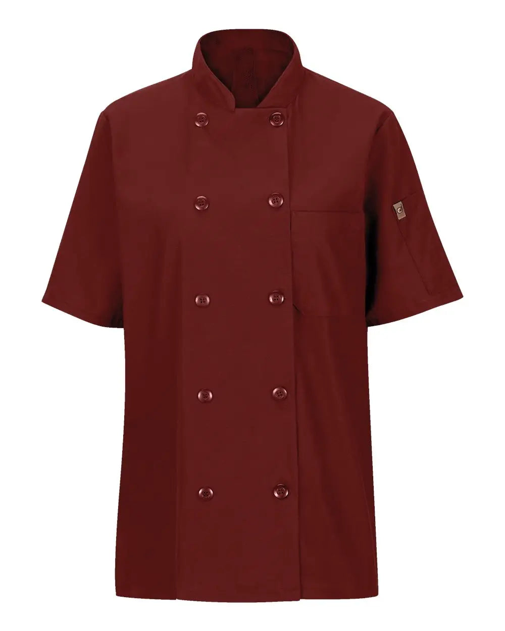 Chef Designs 045x Women’s Mimixâ„¢ Short Sleeve Coat with Oilblok - Fireball Red