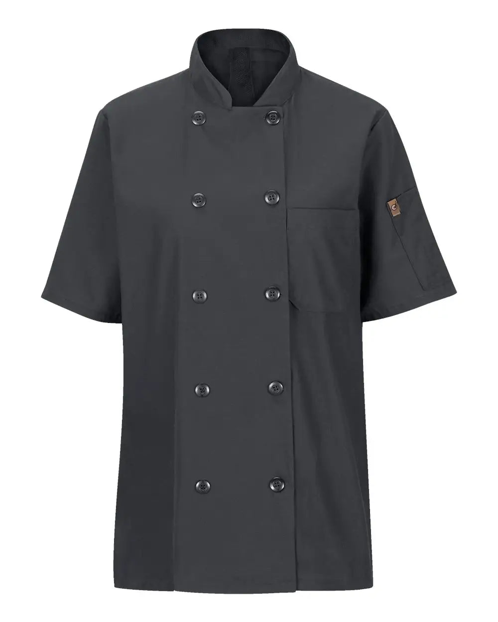 Chef Designs 045x Women’s Mimixâ„¢ Short Sleeve Coat with Oilblok - Charcoal