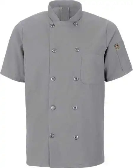 Chef Designs 046x Mimix Short Sleeve Coat with Oilblok - Gray