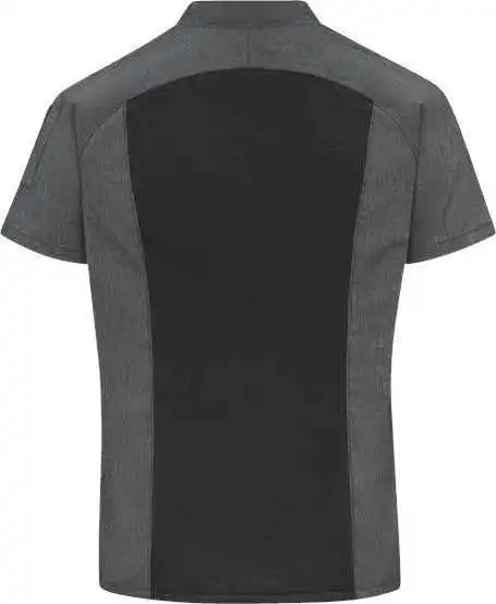 Chef Designs 051w Women’s Airflow Raglan Coat - Charcoal Heather Black Mesh