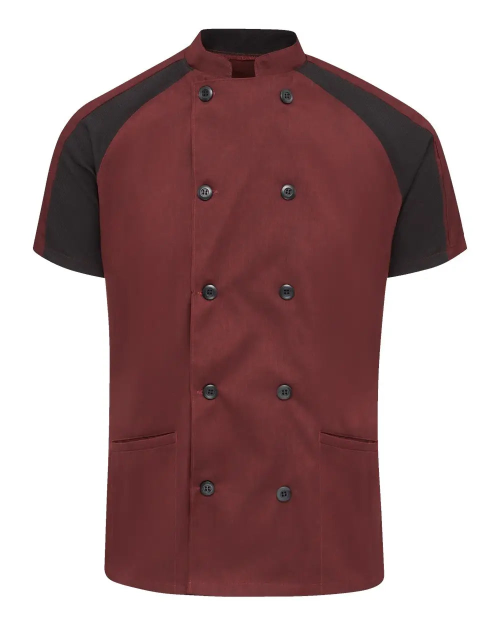 Chef Designs 051w Women’s Airflow Raglan Coat - Merlot Heather Black Mesh - Maroon / Xs