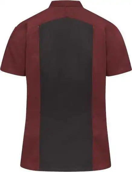 Chef Designs 051w Women’s Airflow Raglan Coat - Merlot Heather Black Mesh