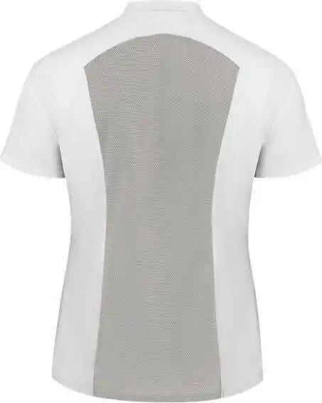 Chef Designs 051w Women’s Airflow Raglan Coat - White Gray Mesh