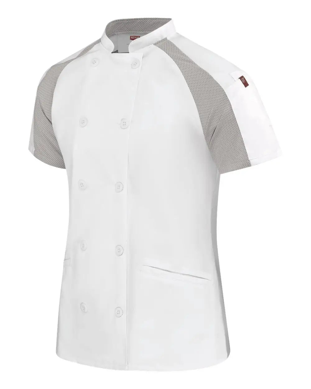 Chef Designs 051w Women’s Airflow Raglan Coat - White Grey Mesh