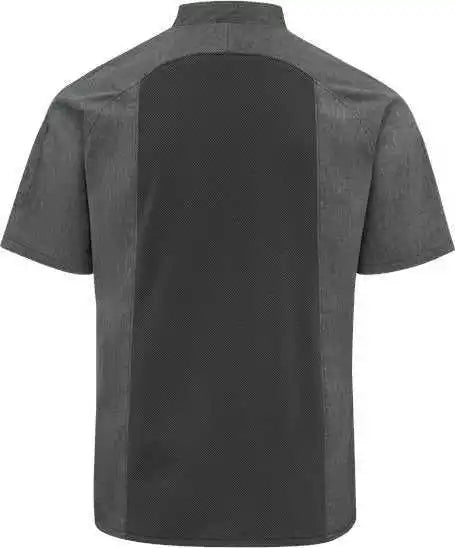 Chef Designs 052m Airflow Raglan Coat - Charcoal Heather Black Mesh