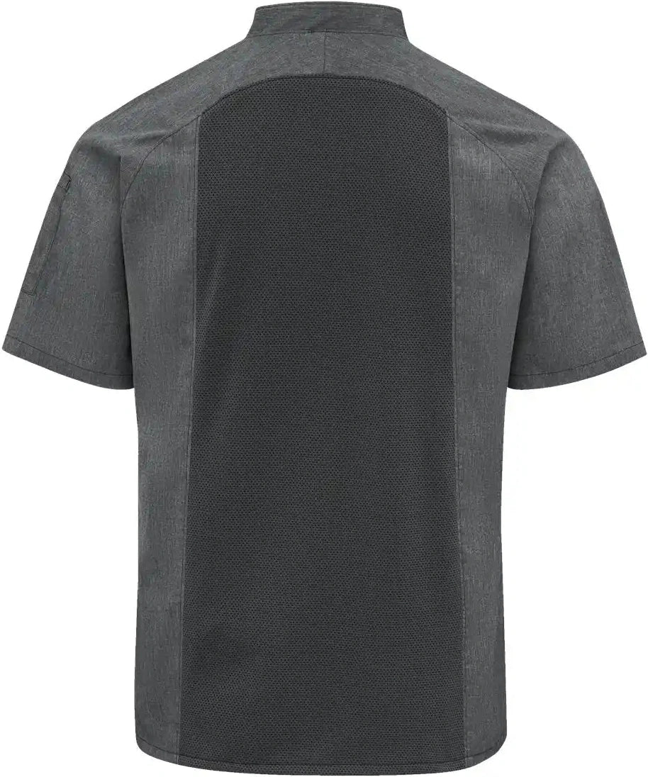 Chef Designs 052m Airflow Raglan Coat - Charcoal Heather Black Mesh - Heather/ Charcoal/ / s