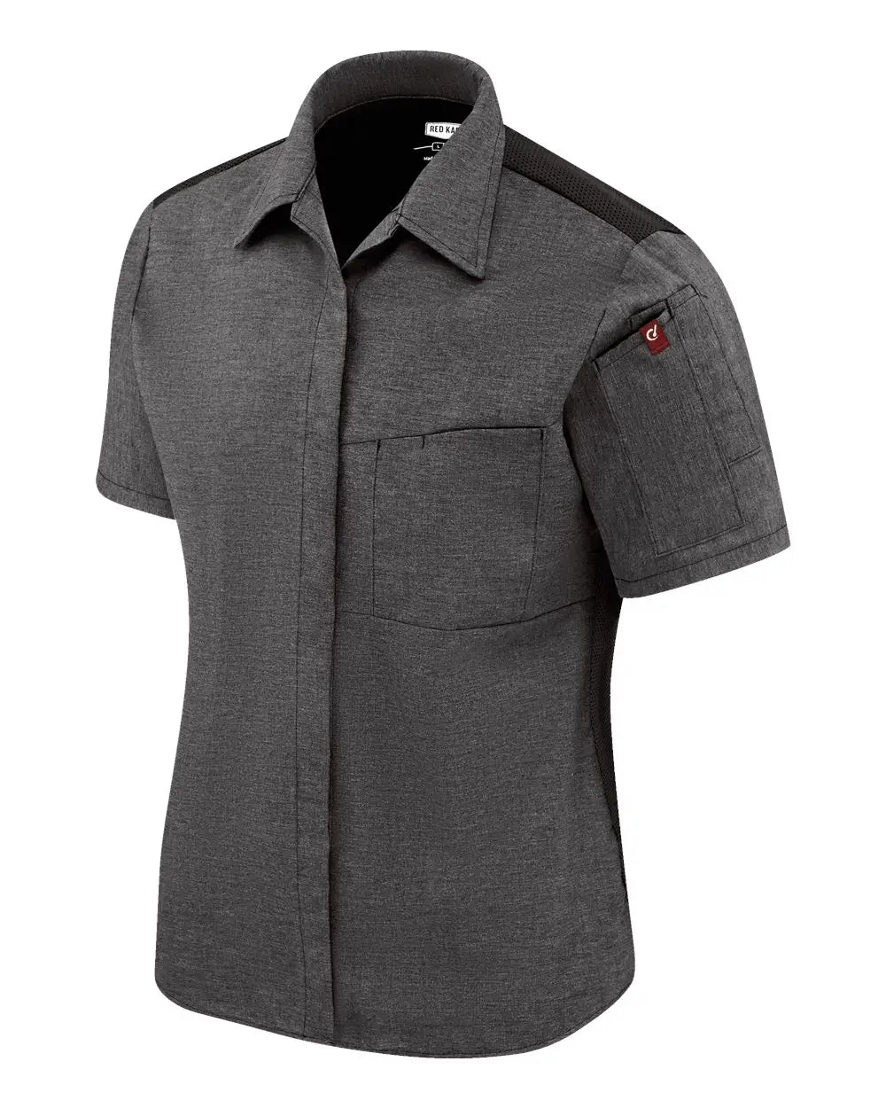 Chef Designs 501w Women’s Poplin Airflow Cook Shirt with Oilblok - Charcoal Black