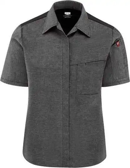 Chef Designs 501w Women’s Poplin Airflow Cook Shirt with Oilblok - Charcoal Black