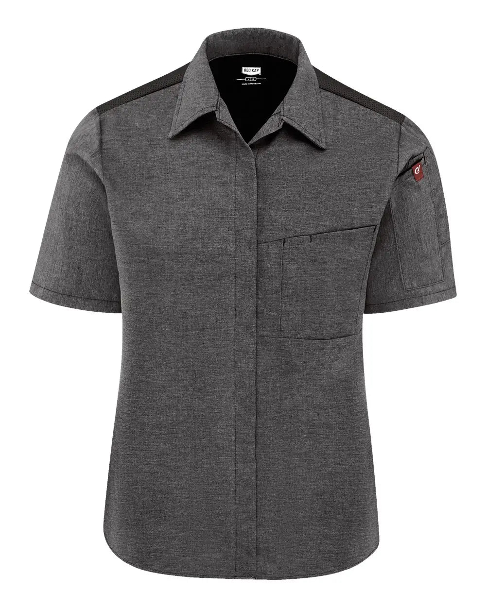 Chef Designs 501w Women’s Poplin Airflow Cook Shirt with Oilblok - Charcoal Black - Dark Gray / Xs