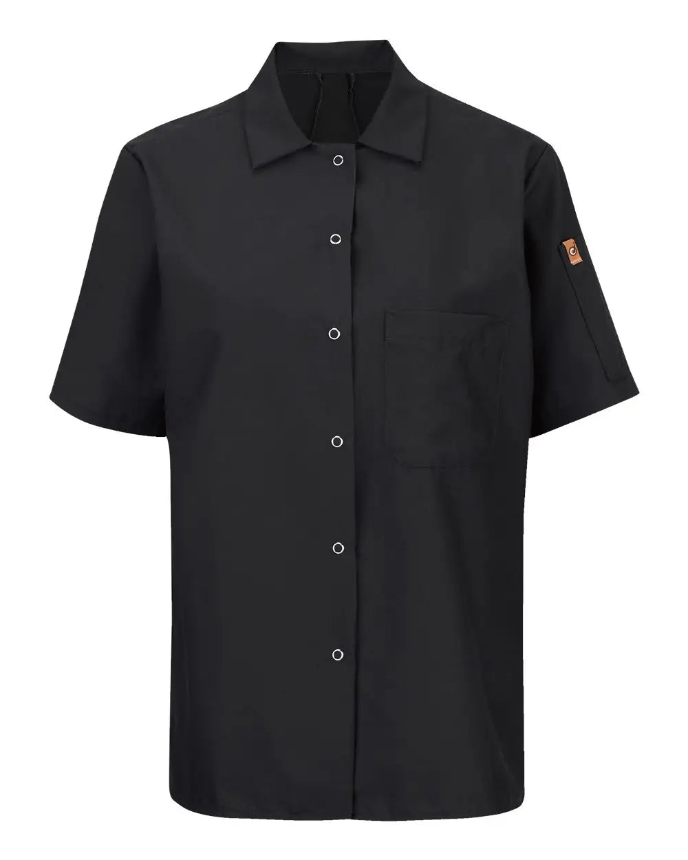 Chef Designs 501x Women’s Mimixâ„¢ Short Sleeve Cook Shirt with Oilblok - Black