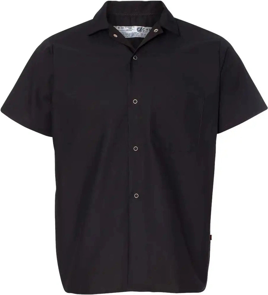 Chef Designs 5020c Poplin Cook Shirt with Gripper Closures - 5020 - Black - s