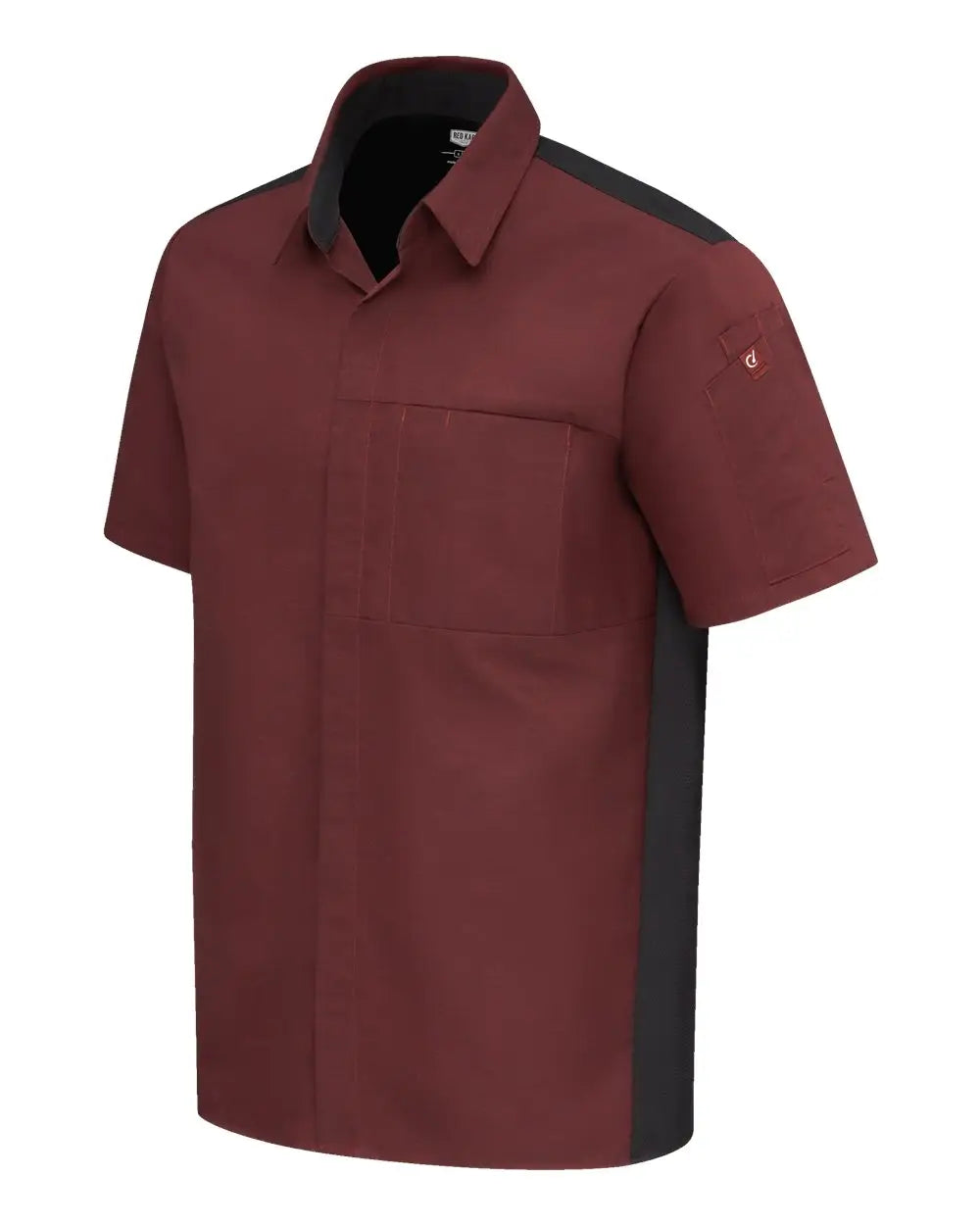Chef Designs 502m Poplin Airflow Cook Shirt with Oilblok - Merlot Heather Black