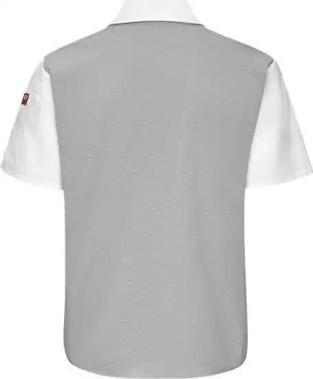 Chef Designs 502m Poplin Airflow Cook Shirt with Oilblok - White Gray