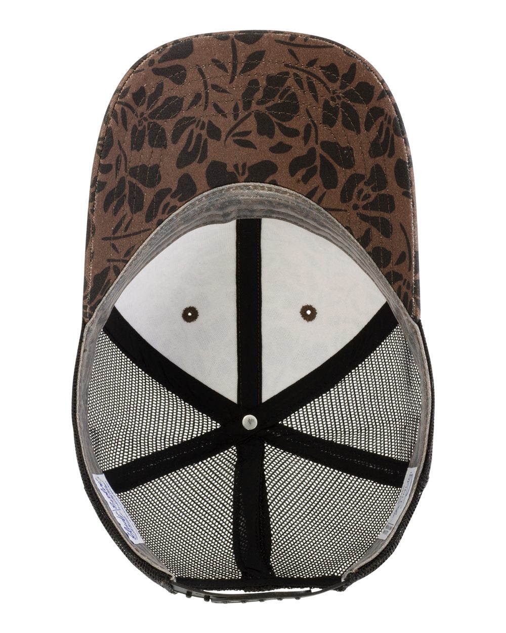 Chocolate Floral/ Black Women's Modern Trucker Cap - CHARLIE