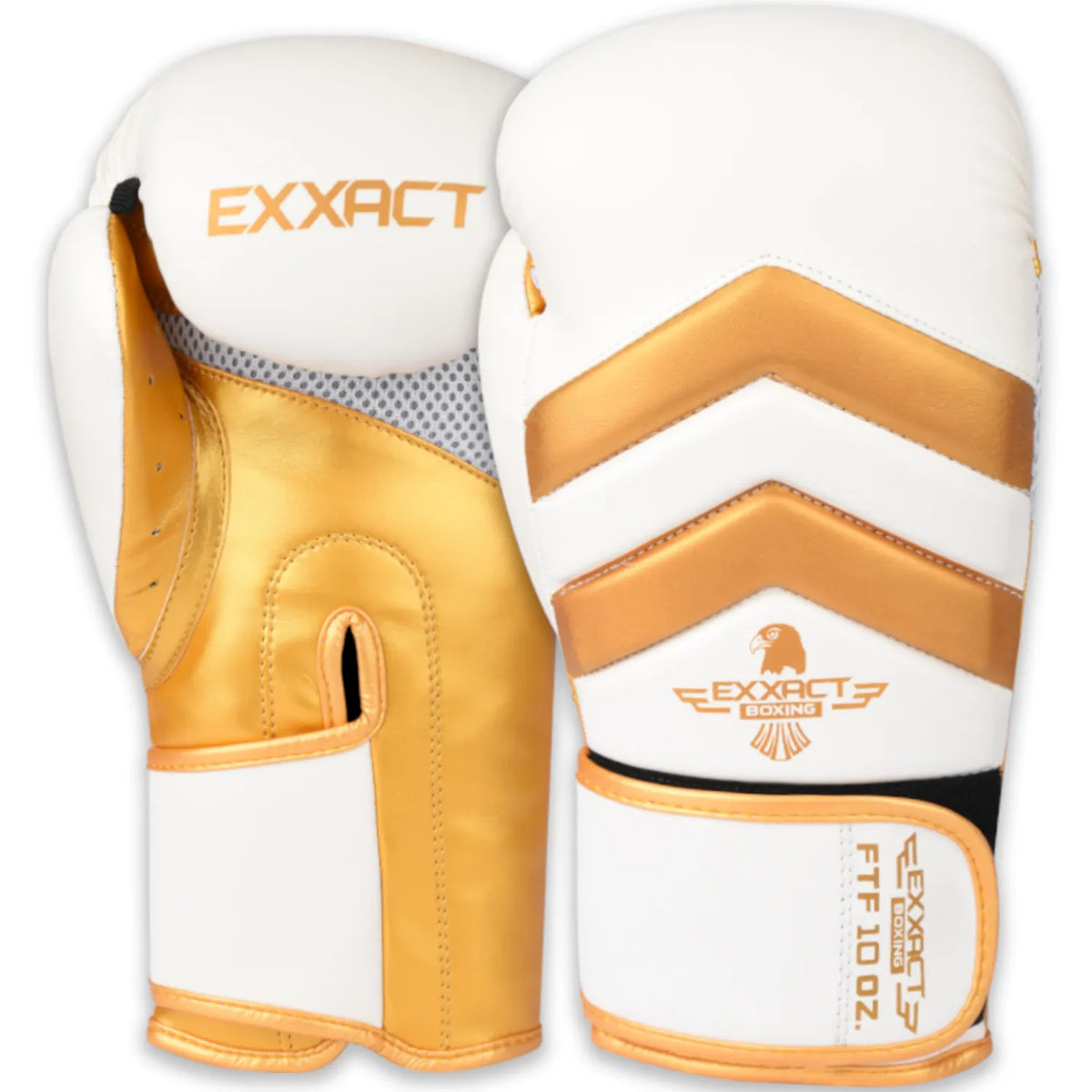 Clash Boxing Gloves for Men & Women (white/gold) - 10 Oz