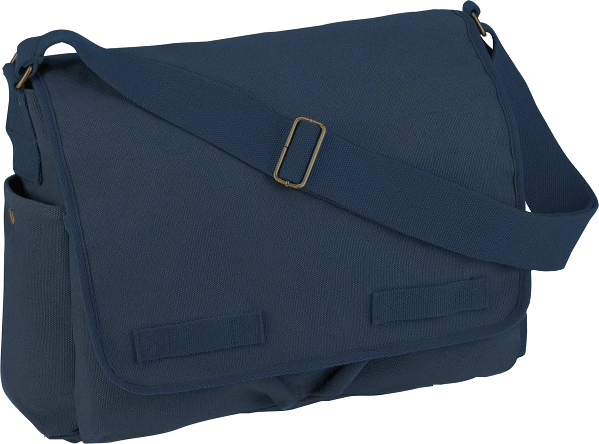 Classic Canvas Messenger Bag - Blue