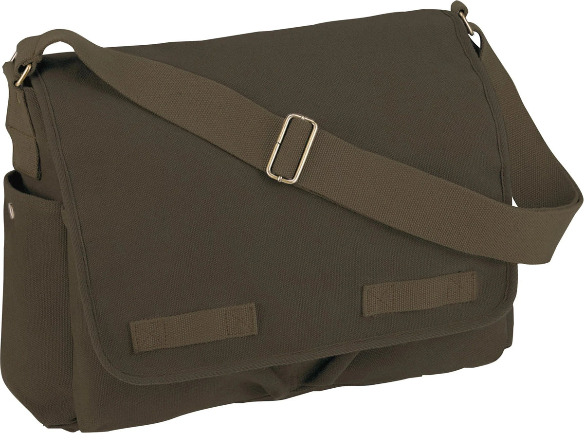 Classic Canvas Messenger Bag - Olive Drab