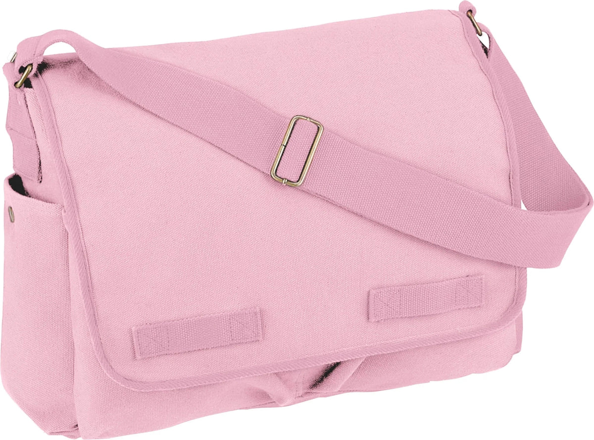 Classic Canvas Messenger Bag - Pink