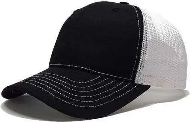 Classic Caps Usa100 Usa-made Trucker Cap - Black White - 6 5/8’’ - 7 3/8’’