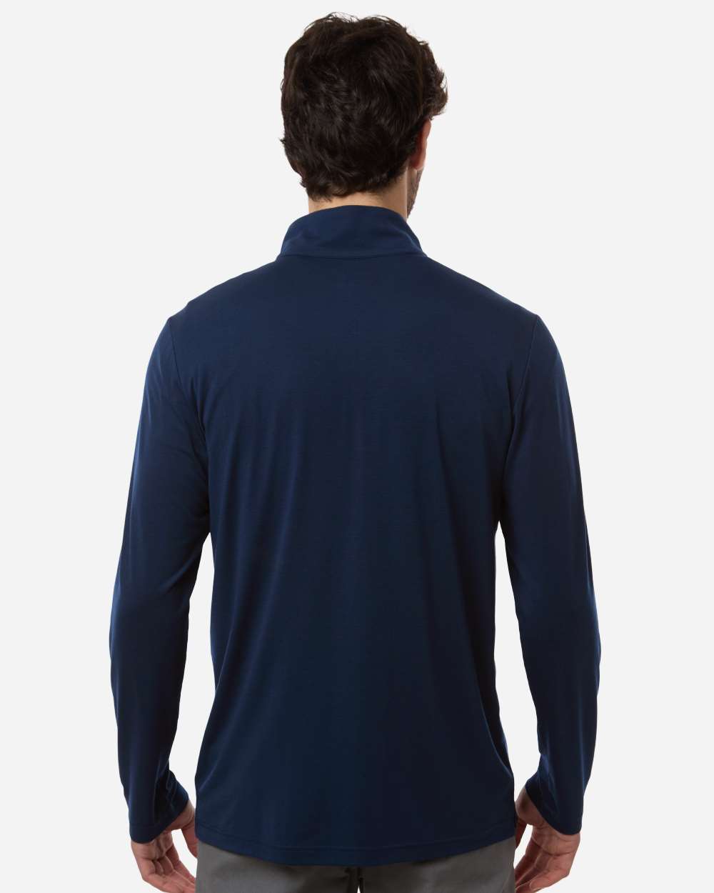 Classic Navy/ Carbon Men's JAQ Stretch Performance Quarter-Zip - NE405 plain