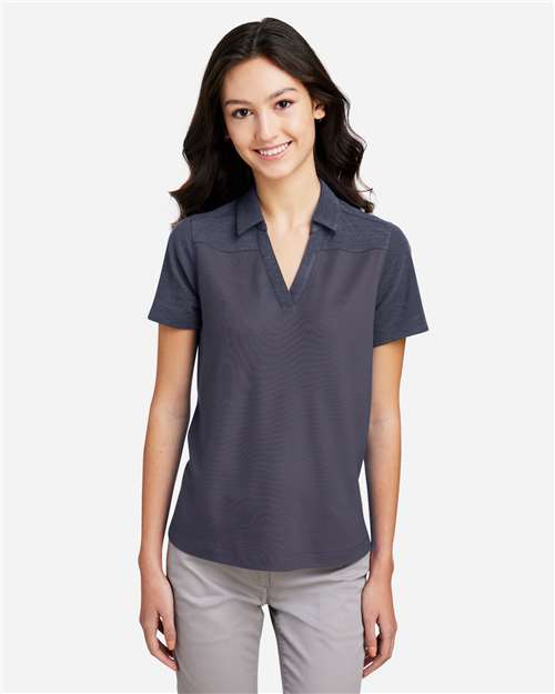 Classic Navy/ Classic Navy Heather Women&#39;s Fusion ChromaSoft™ Colorblock Polo - CE112CW