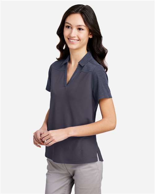 Classic Navy/ Classic Navy Heather Women&#39;s Fusion ChromaSoft™ Colorblock Polo - CE112CW